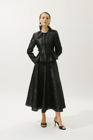 Mary Jacquard Evening Skirt Black