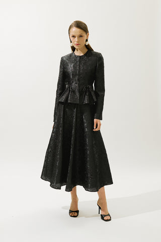 Mary Jacquard Evening Skirt Black