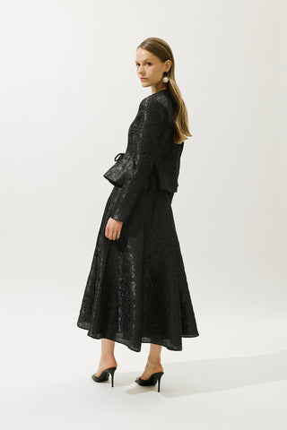 Mary Jacquard Evening Skirt Black