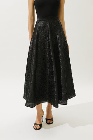 Mary Jacquard Evening Skirt Black