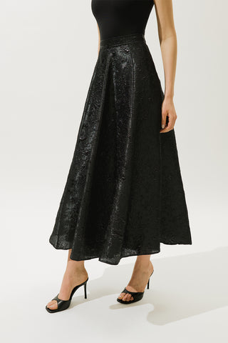 Mary Jacquard Evening Skirt Black