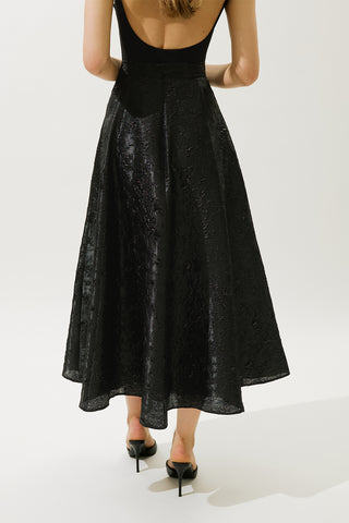 Mary Jacquard Evening Skirt Black