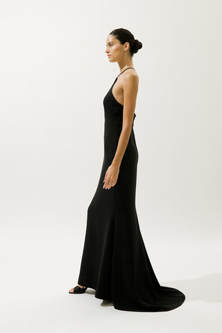 Frances Cape Evening Dress Black