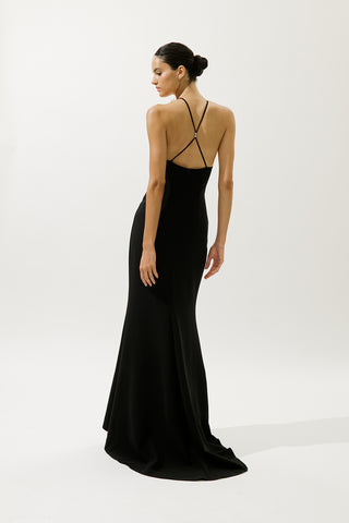 Frances Cape Evening Dress Black