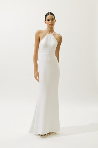 Frances Cape Evening Dress Ecru