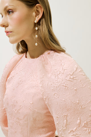 Jacquard Organza Evening Dress Powder