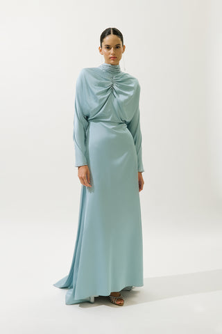 L’Amour Embellished Evening Dress Blue