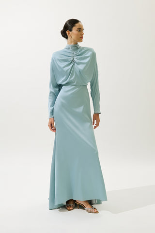 L’Amour Embellished Evening Dress Blue