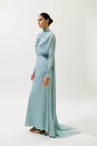 L’Amour Embellished Evening Dress Blue