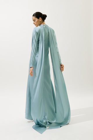 L’Amour Embellished Evening Dress Blue