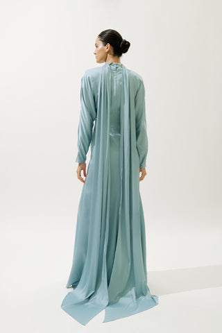 L’Amour Embellished Evening Dress Blue