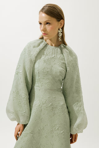 Jacquard Organza Evening Dress Mint