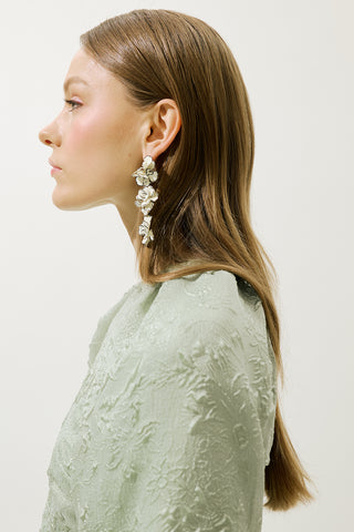 Jacquard Organza Evening Dress Mint