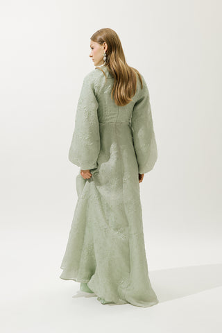 Jacquard Organza Evening Dress Mint