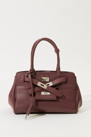 Arte Pocket Detail Shoulder Bag Cherry Red