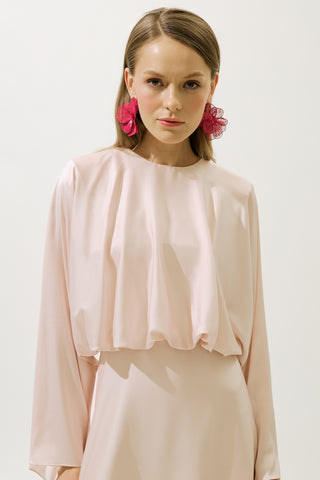 Adele Satin Evening Dress Powder