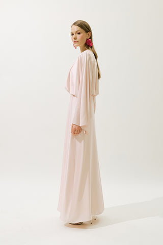 Adele Satin Evening Dress Powder