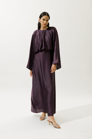 Adele Satin Evening Dress Purple