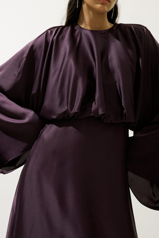 Adele Satin Evening Dress Purple