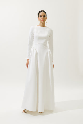 Lora Evening Dress Ecru