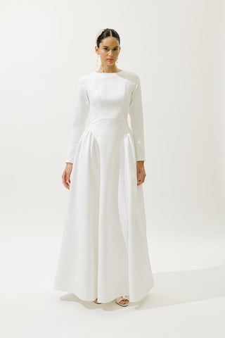 Lora Evening Dress Ecru