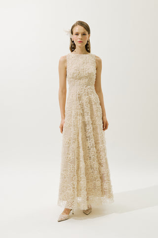 Voluminous Floral Dress Pearl