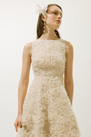 Voluminous Floral Dress Pearl