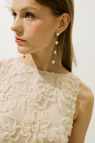 Voluminous Floral Dress Pearl