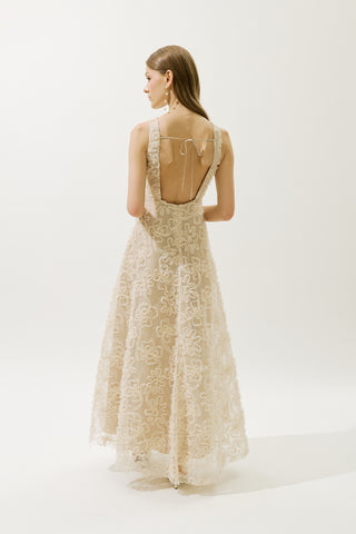 Voluminous Floral Dress Pearl