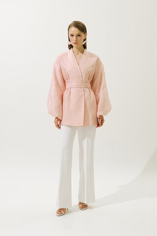 Jacquard Organza Kimono Powder