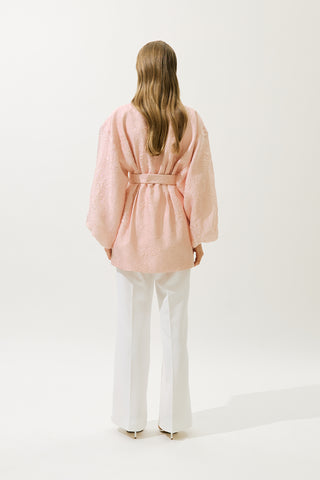 Jacquard Organza Kimono Powder