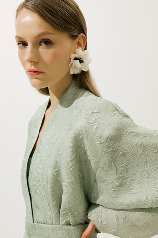 Jacquard Organza Kimono Mint
