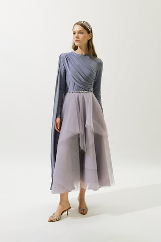 Blouse With Cape Detail Purple