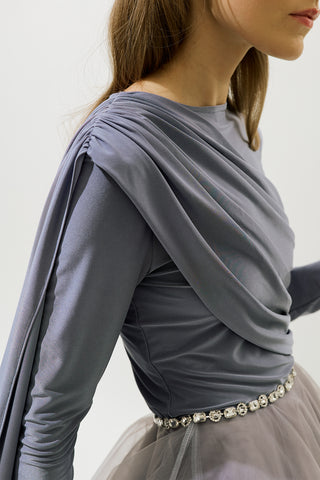 Blouse With Cape Detail Purple