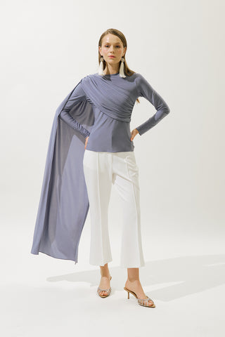 Blouse With Cape Detail Purple