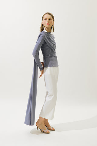 Blouse With Cape Detail Purple