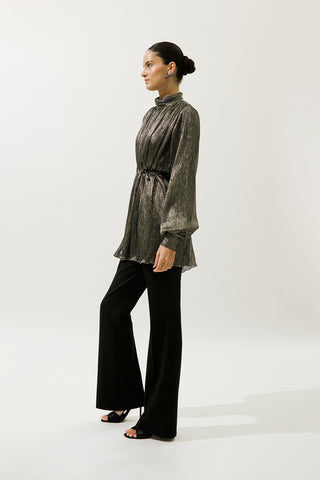 Ruffled Shimmer Tunic Gold