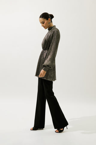 Ruffled Shimmer Tunic Gold