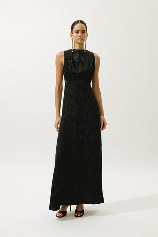 Satin Strap Dress Black