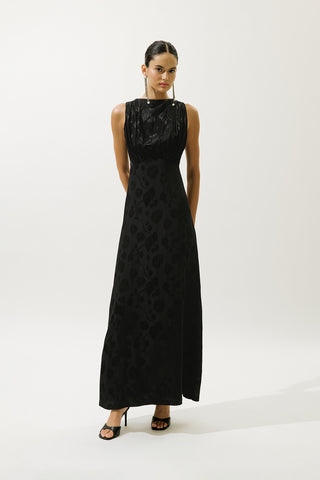 Satin Strap Dress Black
