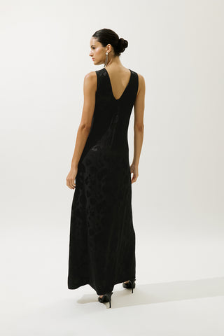 Satin Strap Dress Black