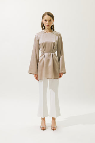Hana Organze Bluz Vizon