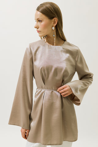 Hana Organza Blouse Mink