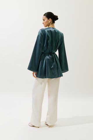 Hana Organza Blouse Teal
