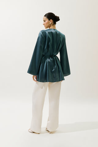 Hana Organza Blouse Teal