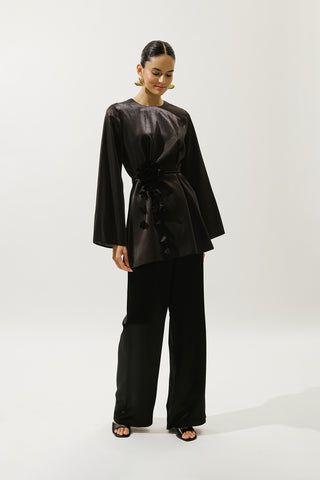 Hana Organza Blouse Black