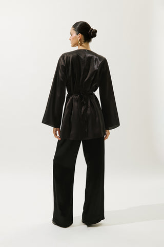 Hana Organza Blouse Black