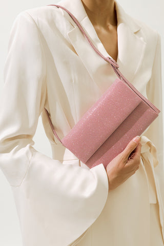 Shimmer Flap Evening Bag Powder
