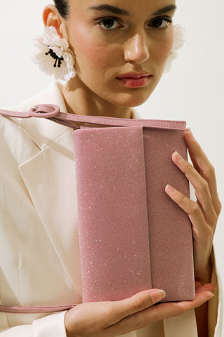 Shimmer Flap Evening Bag Powder