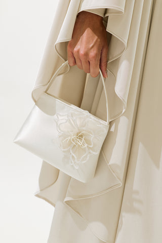 Mini Bag With Floral Detail Ecru